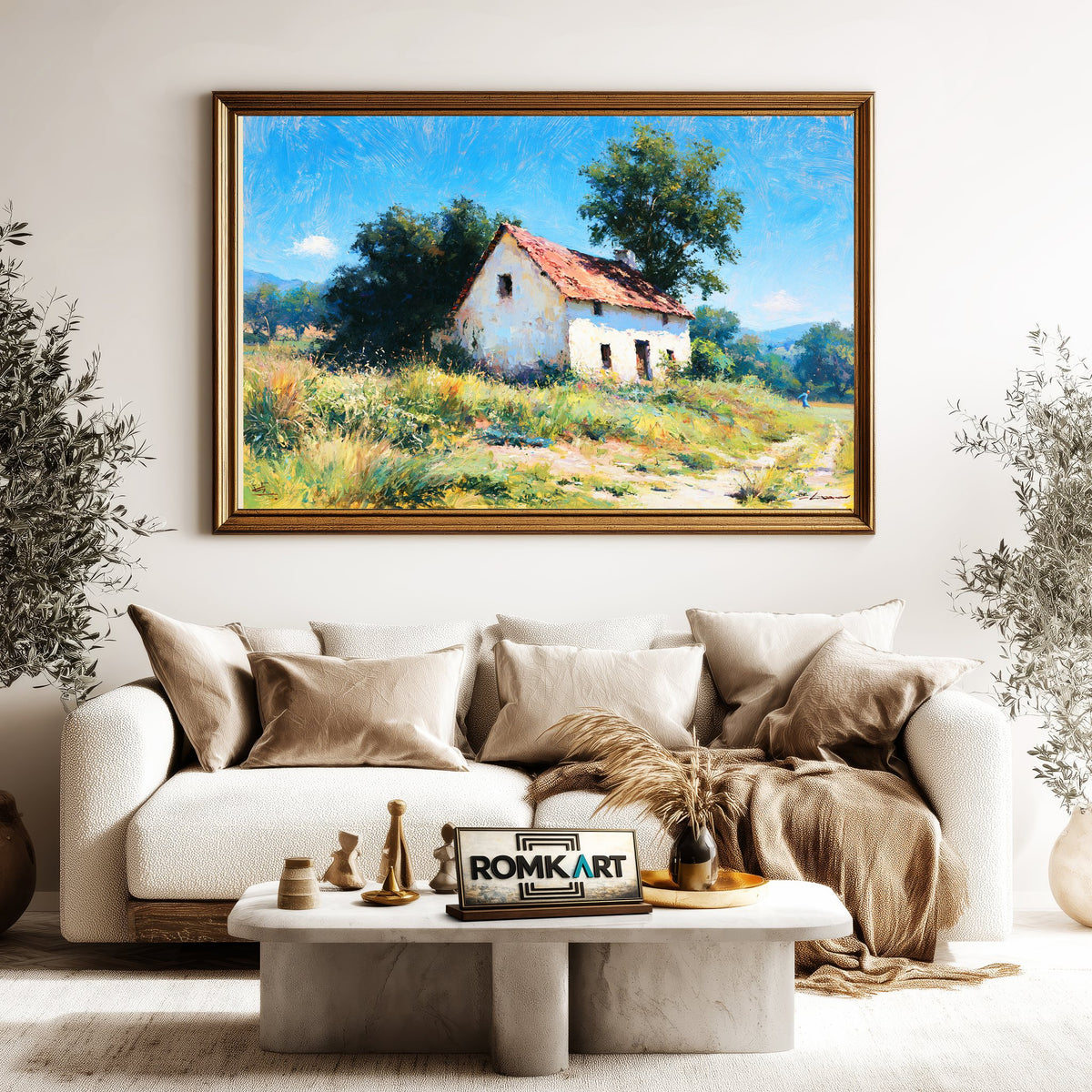 Quiet Abandoned Country House Oil Painting - image 5