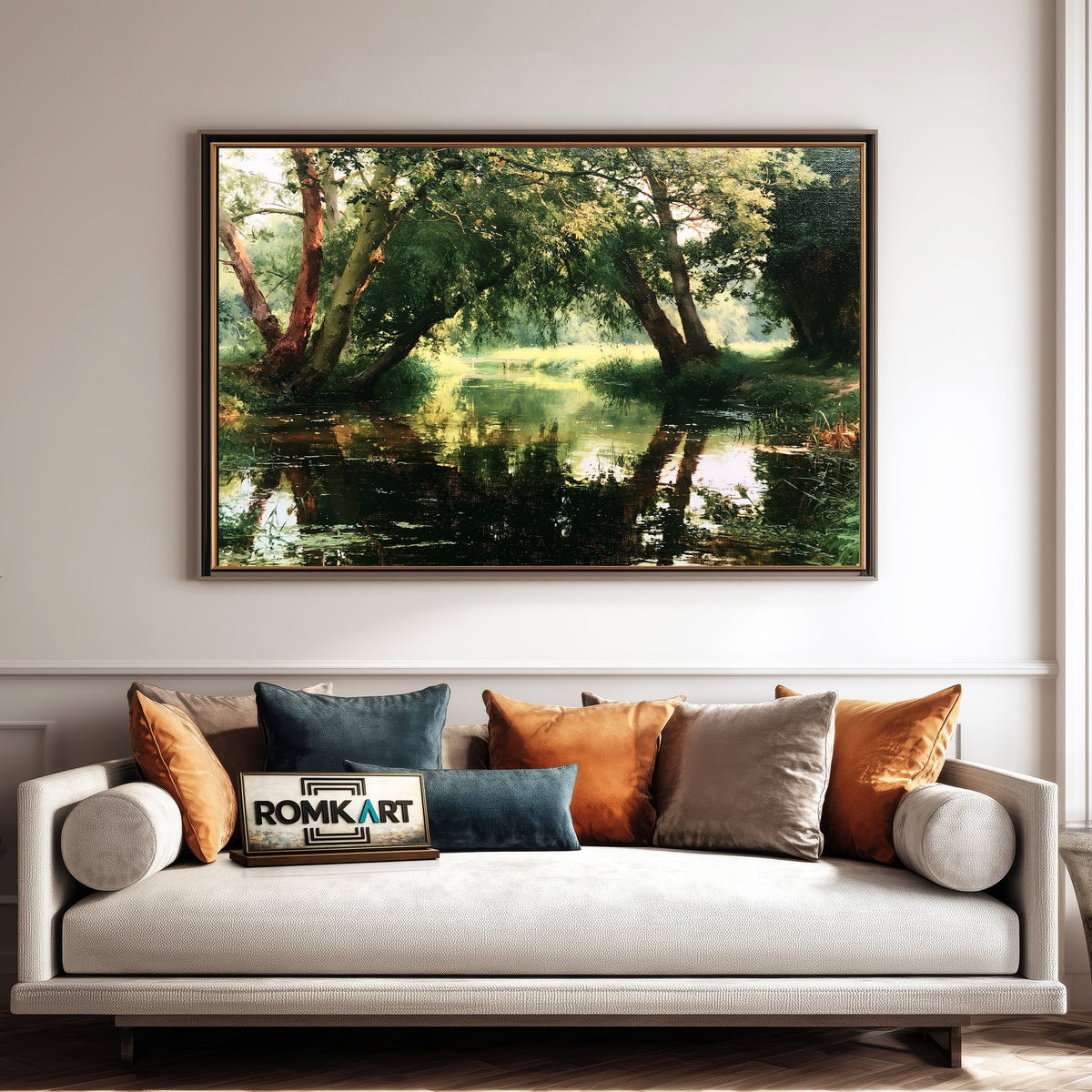 Quiet Backwater Landscape Oil Painting - image 4