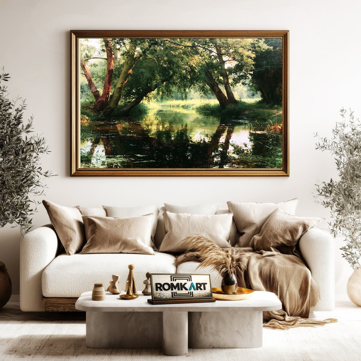 Quiet Backwater Landscape Oil Painting - image 5