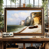 Quiet Coastal Bay With Chalk Cliffs Oil Painting - image 2