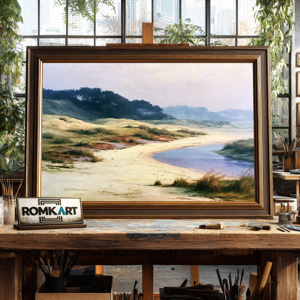 Quiet Coastal Landscape Oil Painting - image 2