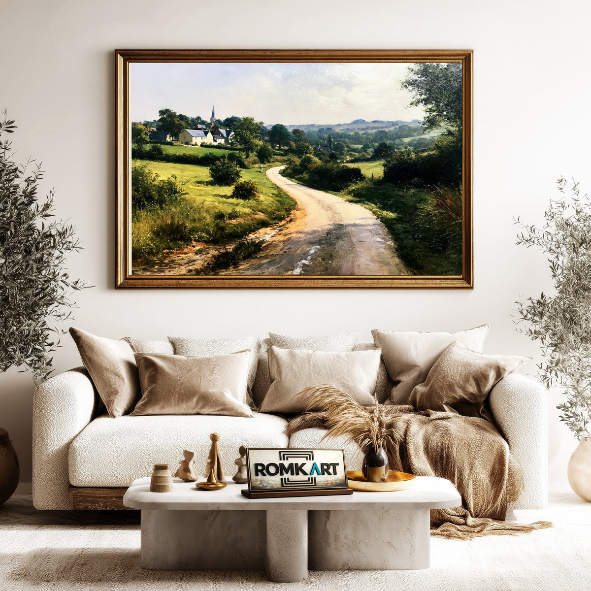 Quiet Country Road In Normandy Oil Painting - image 5