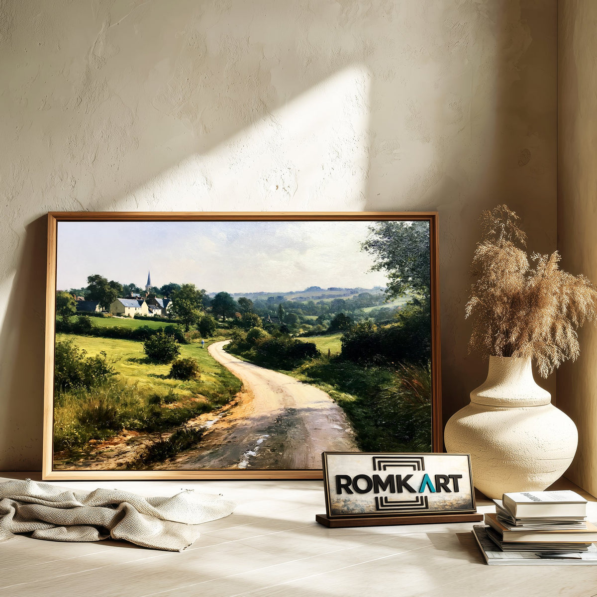 Quiet Country Road In Normandy Oil Painting - image 6