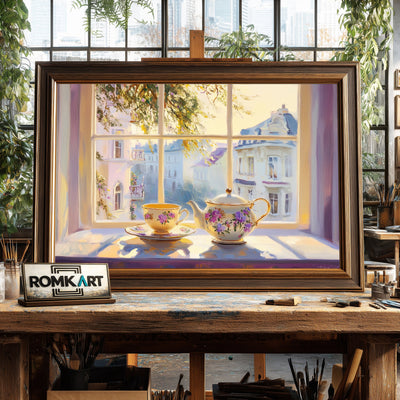 Quiet European Window Countryside Oil Painting - image 2