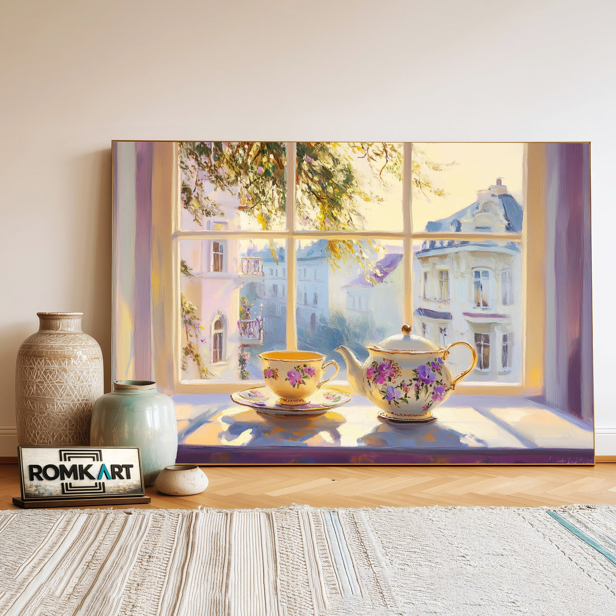 Quiet European Window Countryside Oil Painting - image 3
