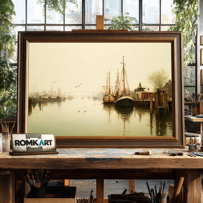 Quiet Harbor Oil Painting - image 2