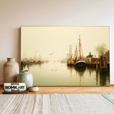 Quiet Harbor Oil Painting - image 3