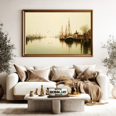Quiet Harbor Oil Painting - image 5