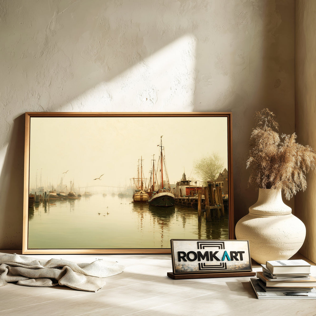 Quiet Harbor Oil Painting - image 6