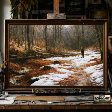 Quiet Late Winter Woodland - Hand-Painted Oil Painting - View 1