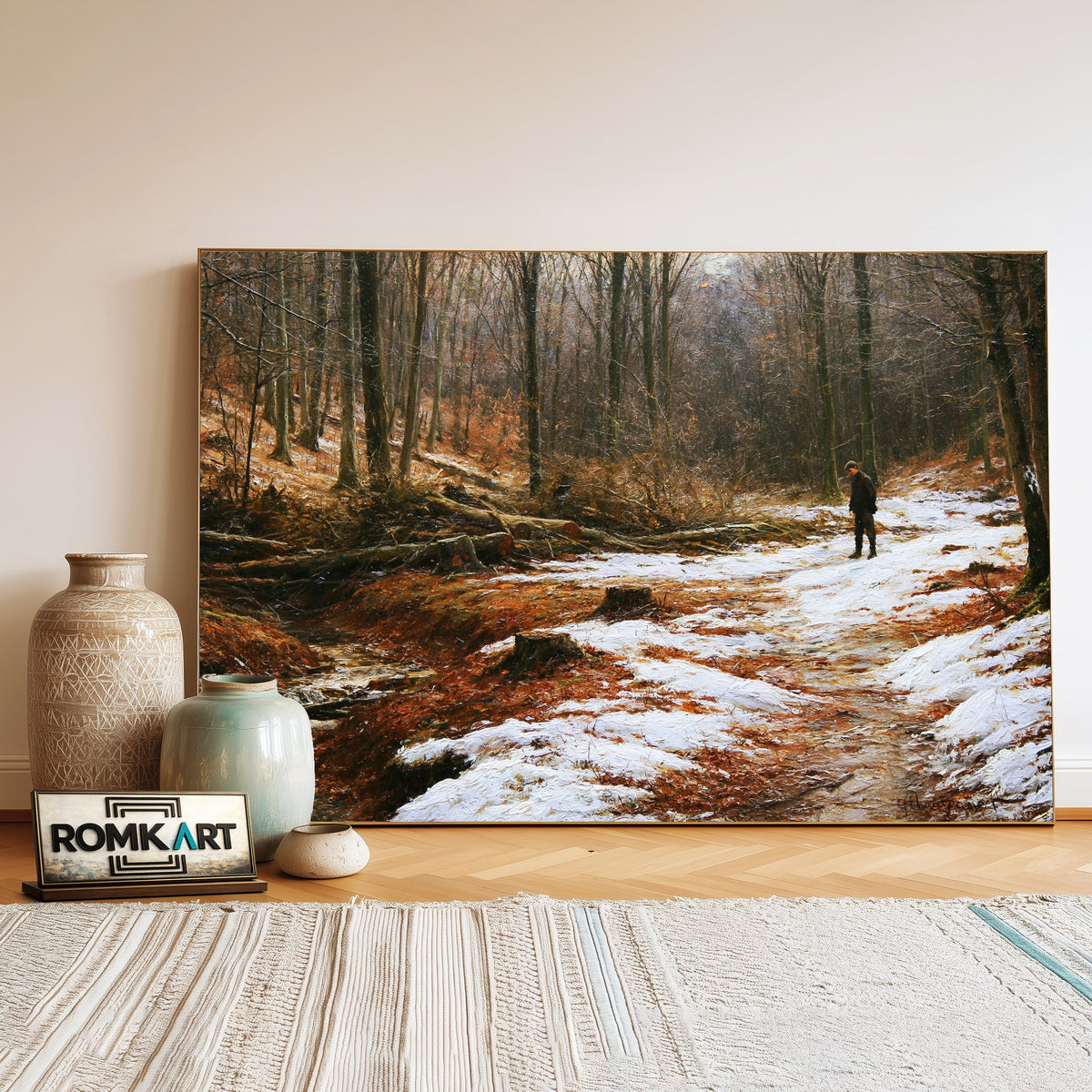 Quiet Late Winter Woodland Oil Painting - image 3