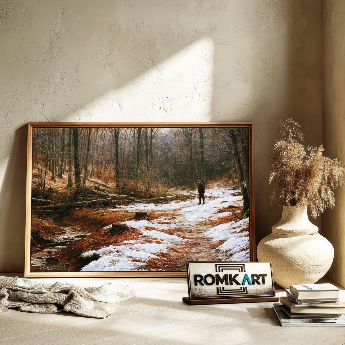 Quiet Late Winter Woodland Oil Painting - image 6