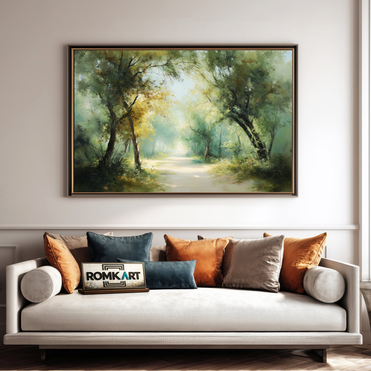 Quiet Pathway Forest Oil Painting - image 4