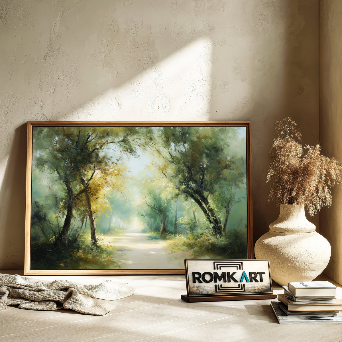Quiet Pathway Forest Oil Painting - image 6