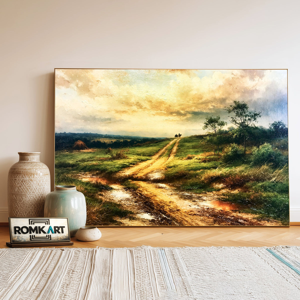 Quiet Rural Road Oil Painting - image 3
