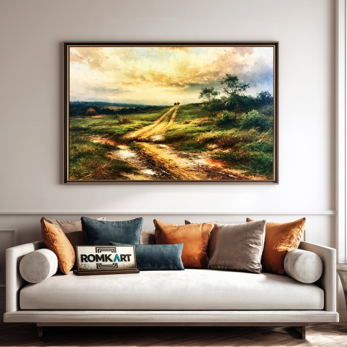 Quiet Rural Road Oil Painting - image 4