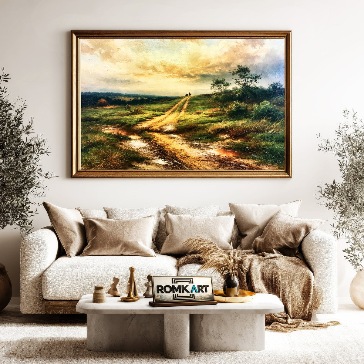 Quiet Rural Road Oil Painting - image 5