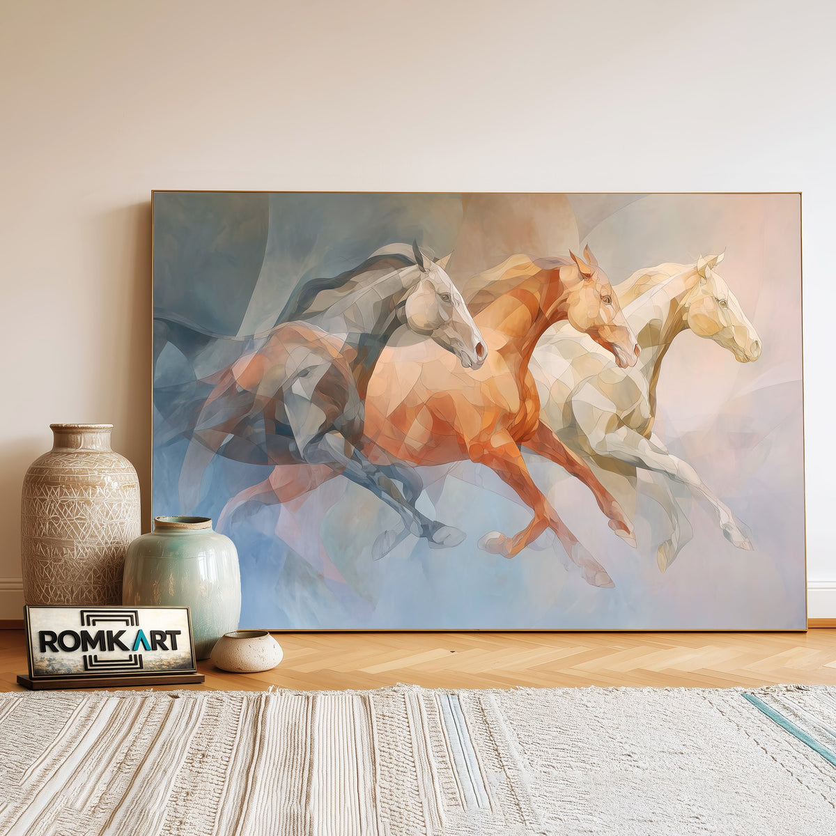 Racing Horses Oil Painting - image 3