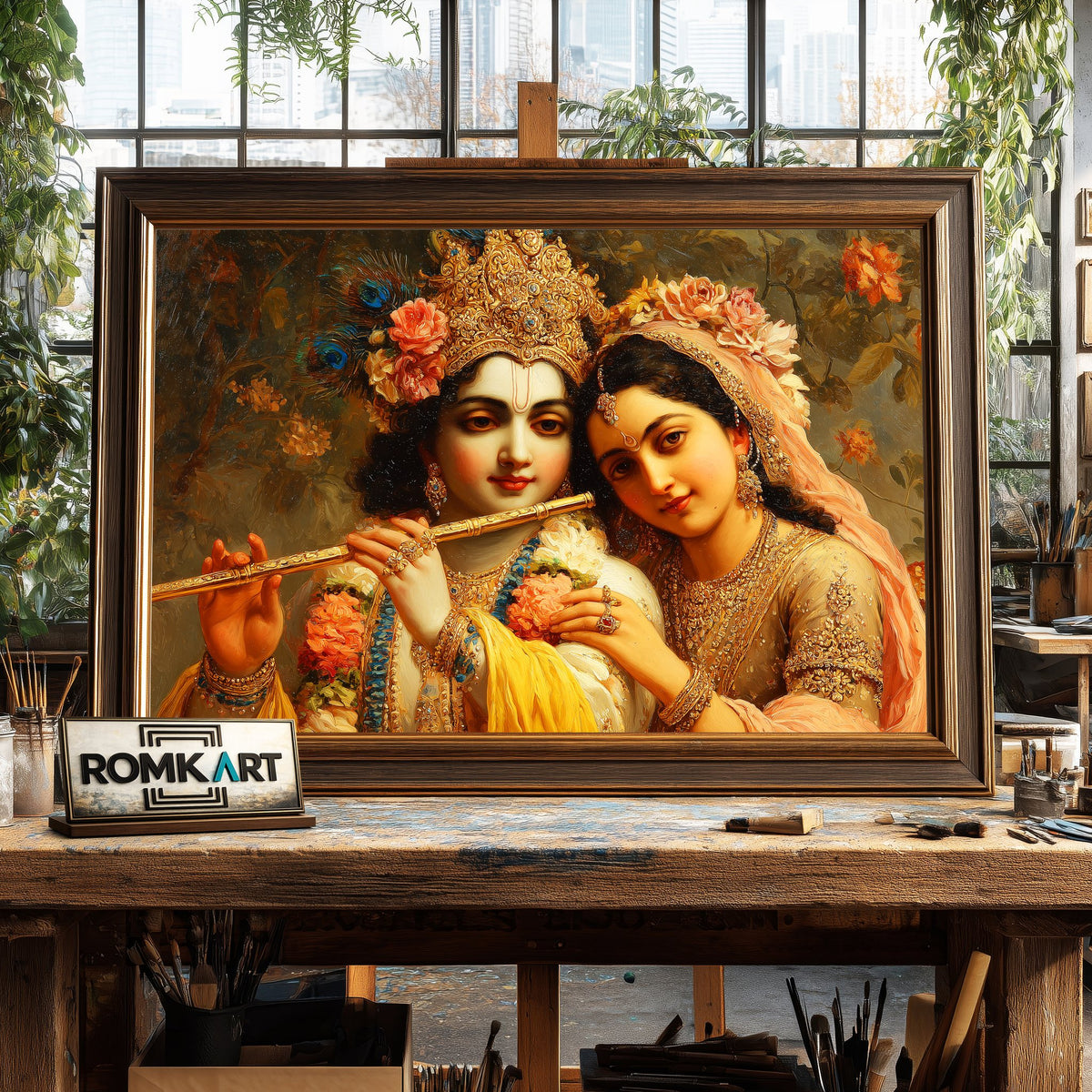 Radha And Krishna Oil Painting - image 2