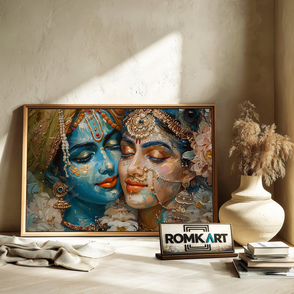 Radha and Krishna Hindu Oil Painting - image 6