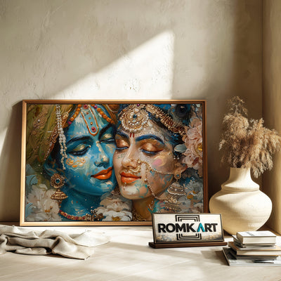 Radha and Krishna Hindu Oil Painting - image 6