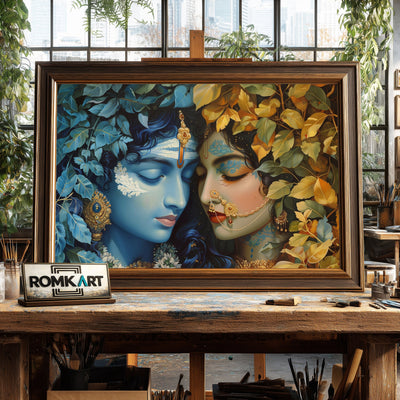 Radha and Krishna Painting Hindu Oil Painting - image 2