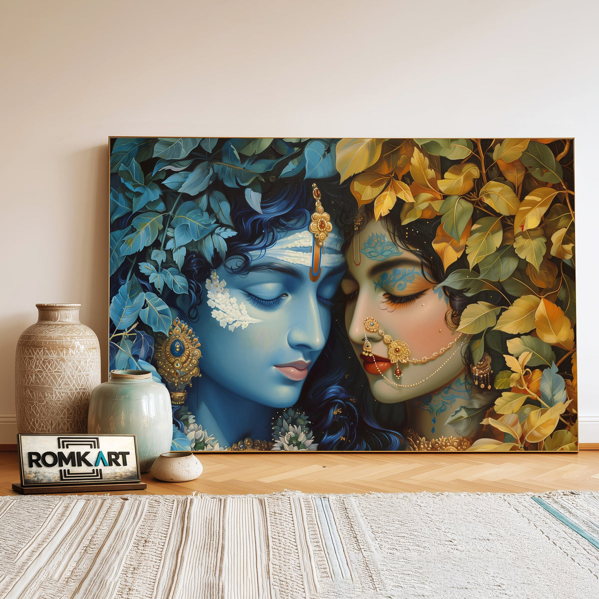 Radha and Krishna Painting Hindu Oil Painting - image 3