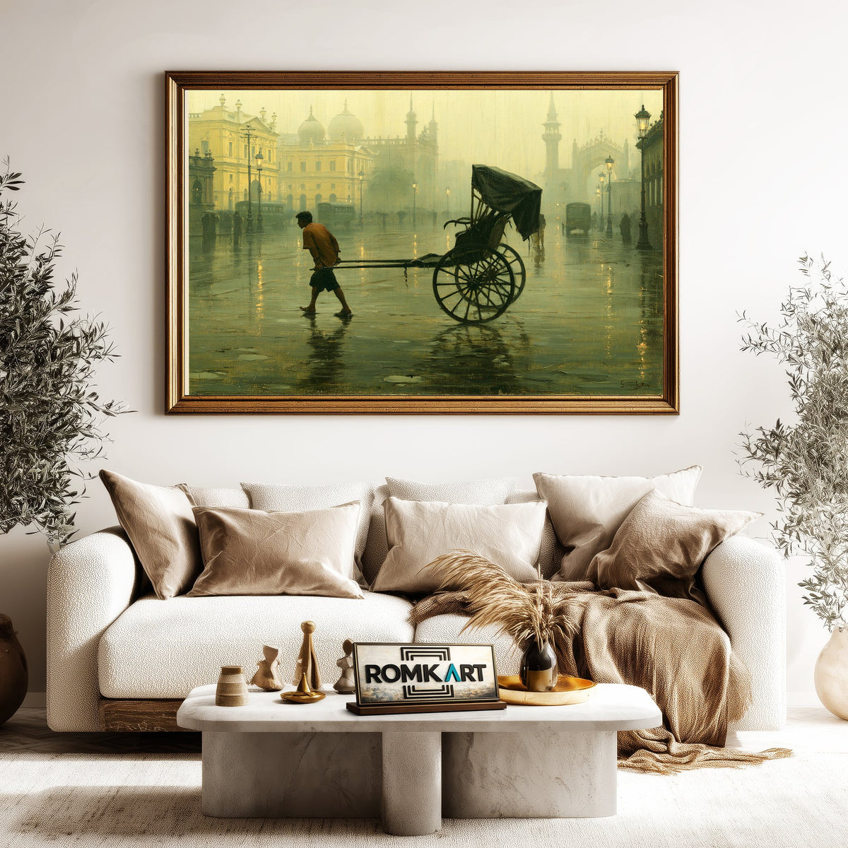 Rainy Indian city Oil Painting - image 5