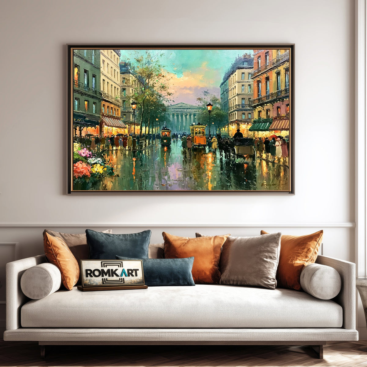 Rainy Paris Cityscape Oil Painting - image 4
