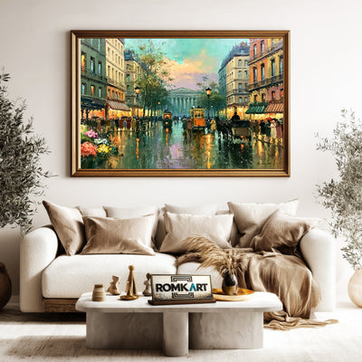 Rainy Paris Cityscape Oil Painting - image 5