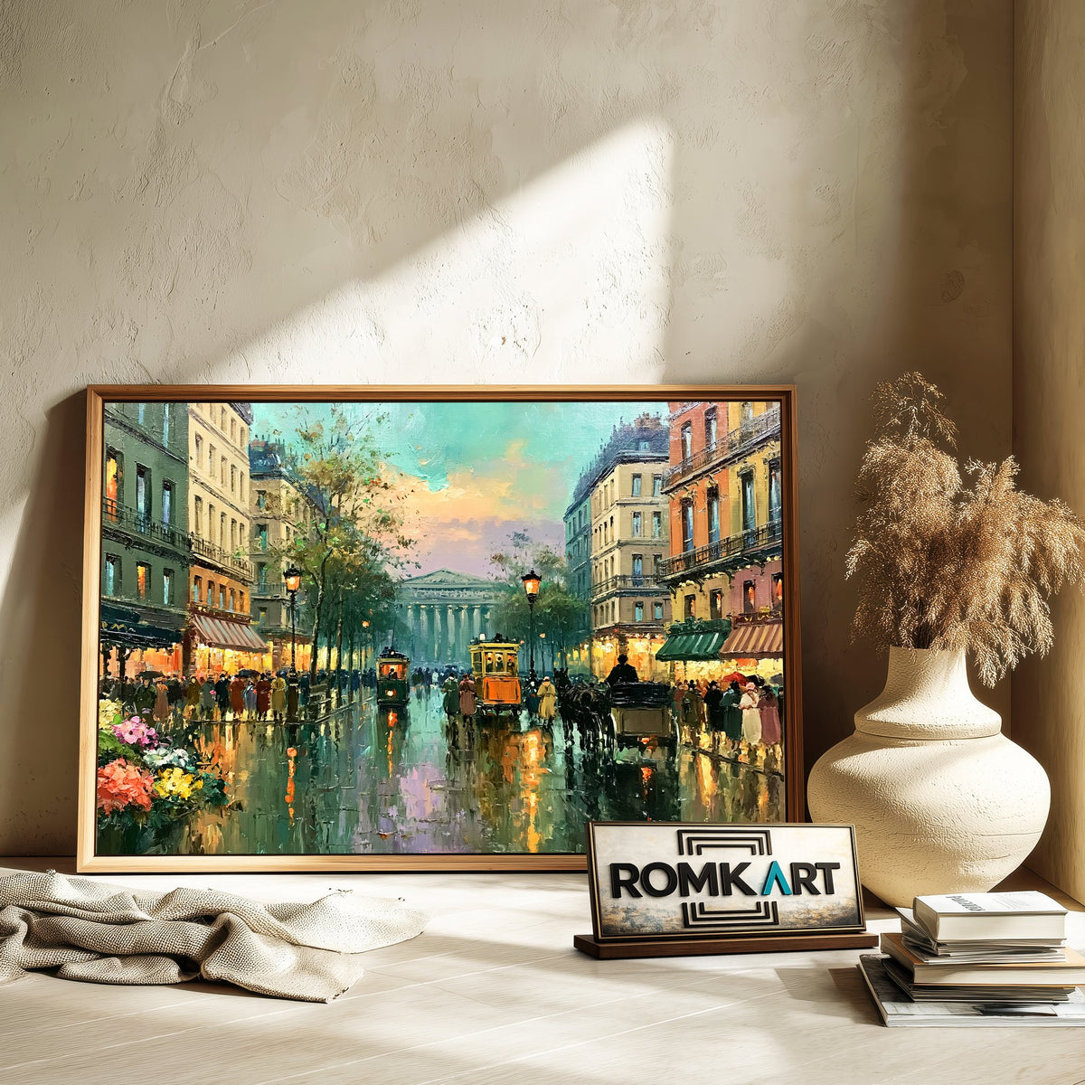 Rainy Paris Cityscape Oil Painting - image 6
