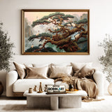 Red-Crowned Cranes and Ancient Pine Trees Oil Painting - image 5
