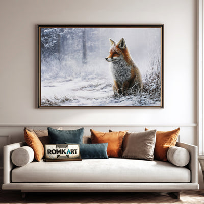 Red Fox in Heavy Snowfall Wildlife Oil Painting - image 4