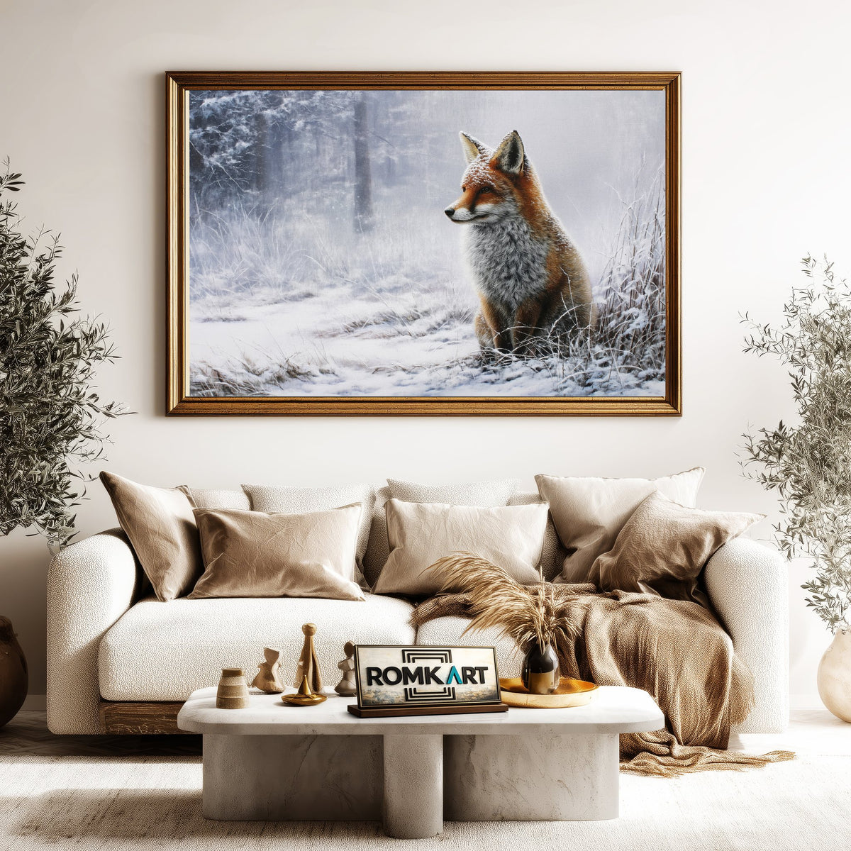 Red Fox in Heavy Snowfall Wildlife Oil Painting - image 5