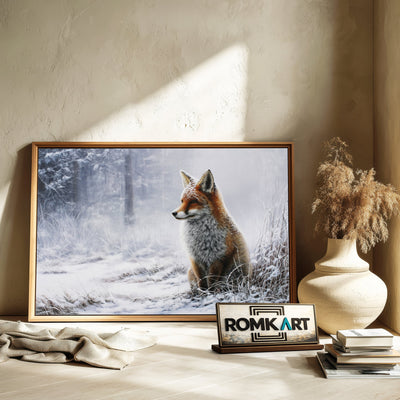 Red Fox in Heavy Snowfall Wildlife Oil Painting - image 6