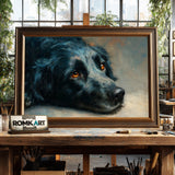 Resting Black Dog Oil Painting - image 2