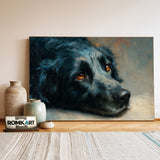 Resting Black Dog Oil Painting - image 3