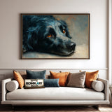 Resting Black Dog Oil Painting - image 4