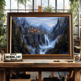 Rivendell Castle Fantasy Oil Painting - image 2