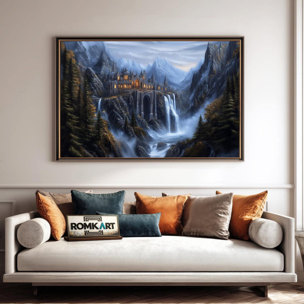 Rivendell Castle Fantasy Oil Painting - image 4