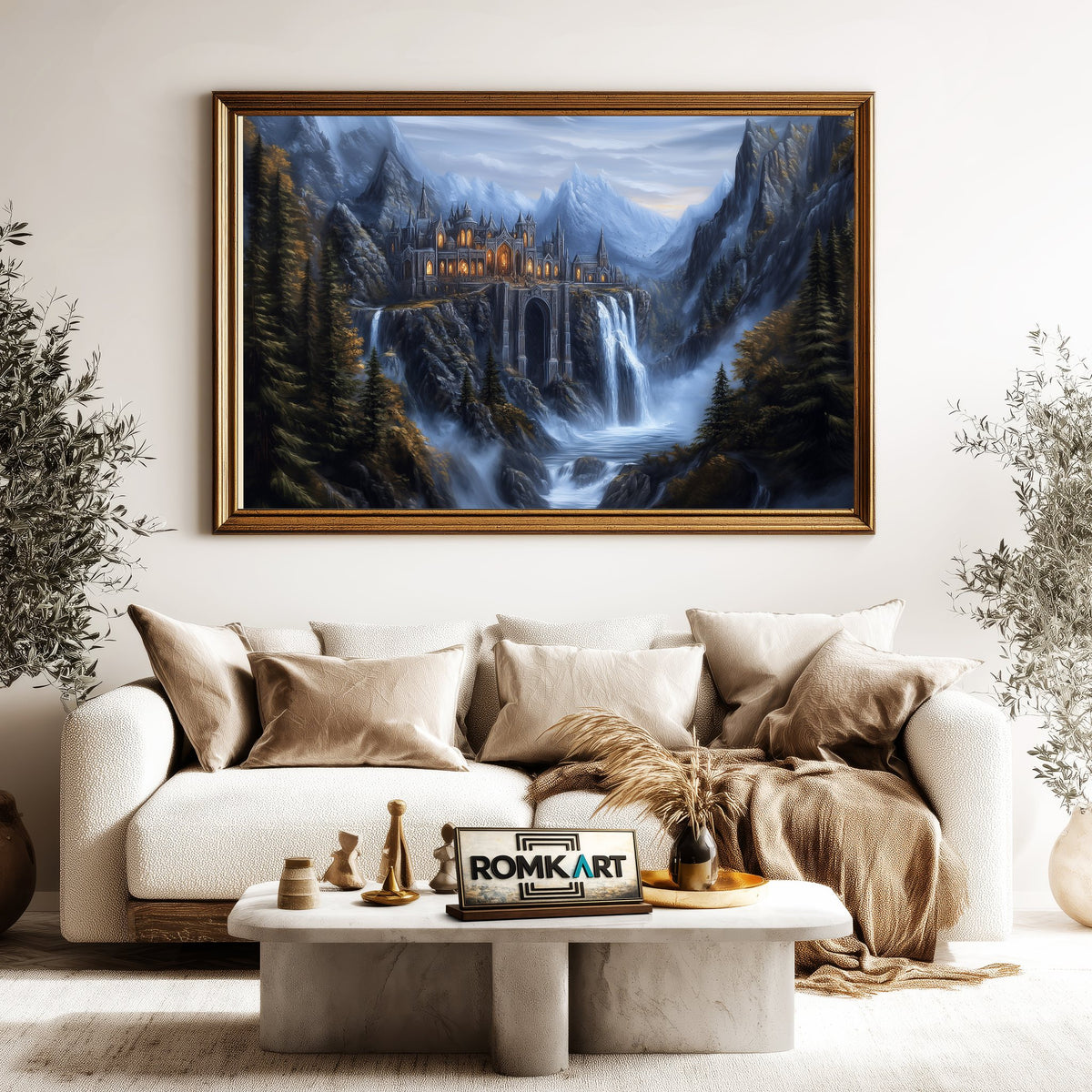 Rivendell Castle Fantasy Oil Painting - image 5