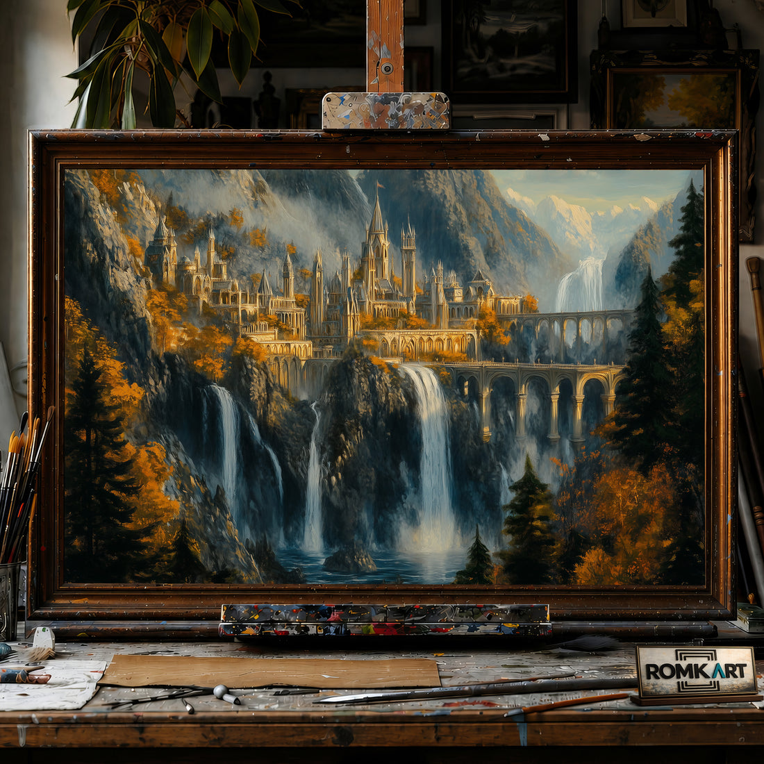 Rivendell hand-painted oil painting on canvas
