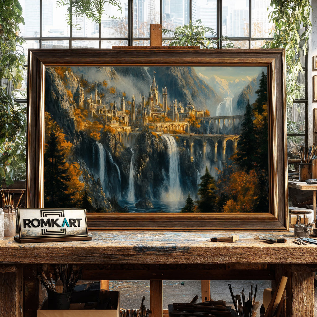 Rivendell Fantasy Oil Painting - image 2