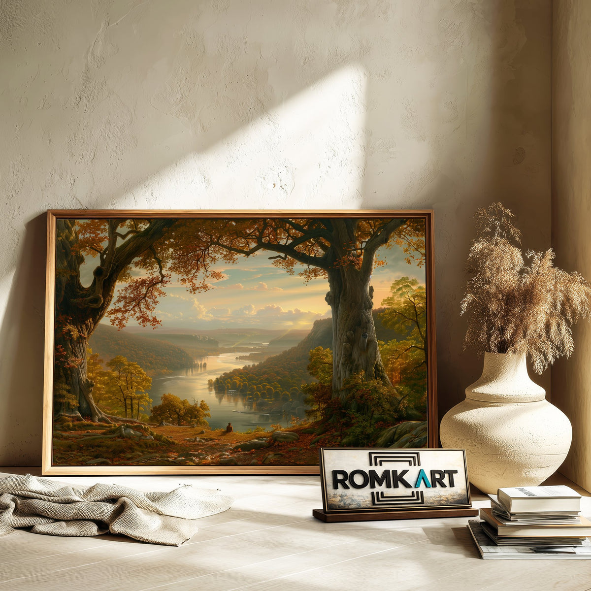 River Forested Landscape Waterscape Oil Painting - image 6