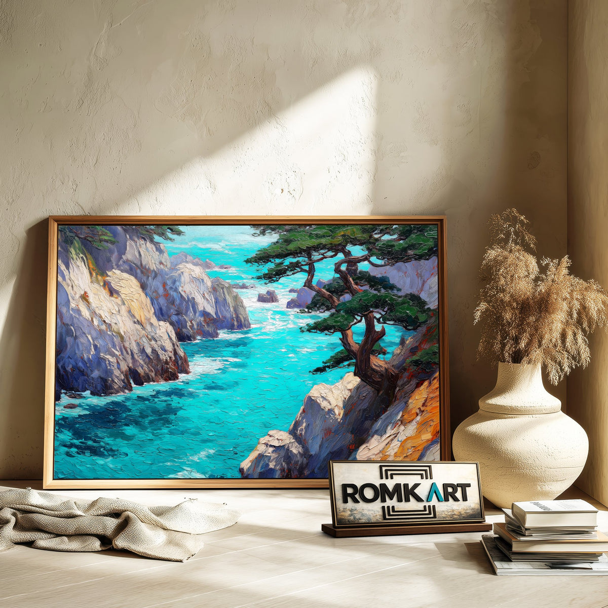Rocky Coastline at Point Lobos Landscape Oil Painting - image 6