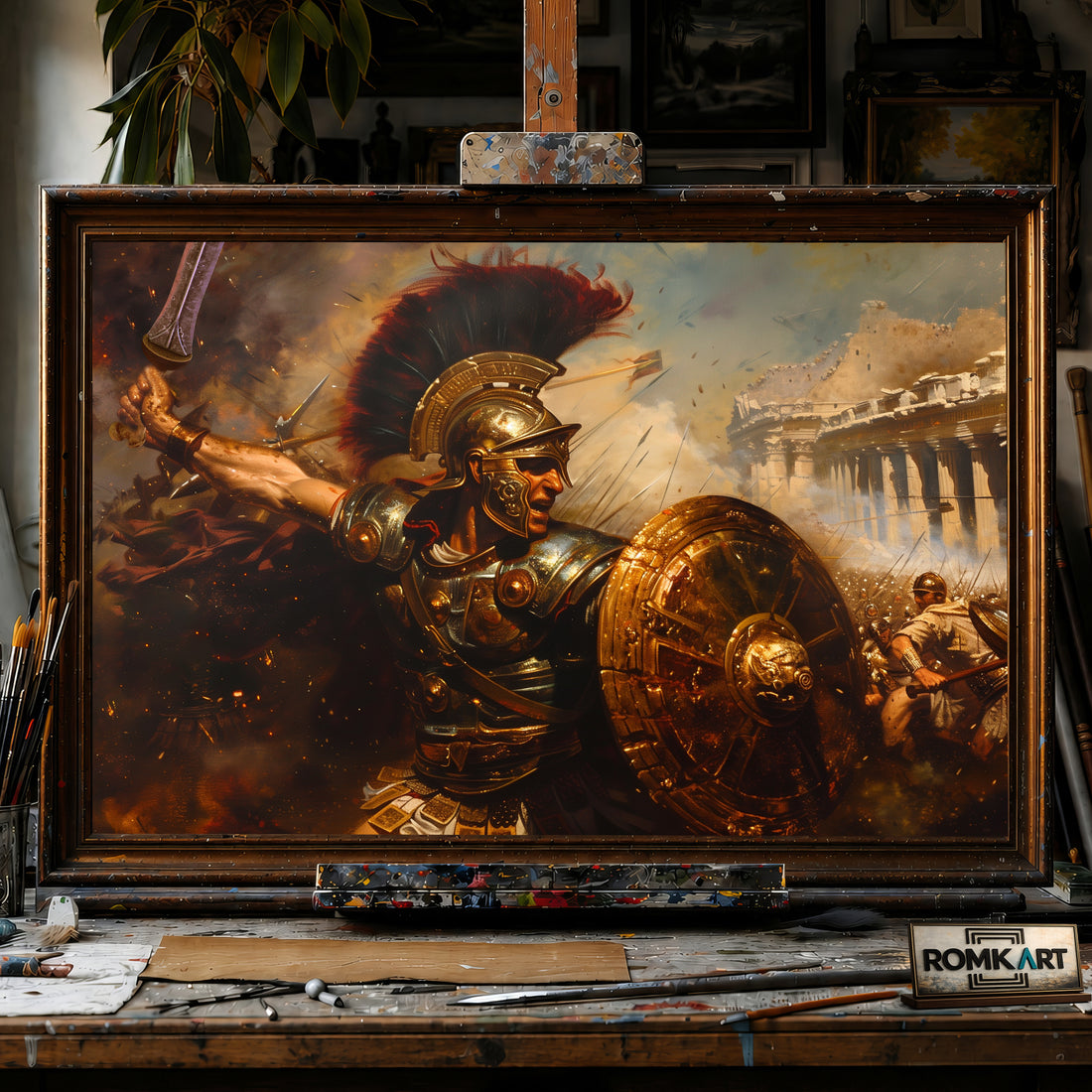 Roman Centurion hand-painted oil painting on canvas