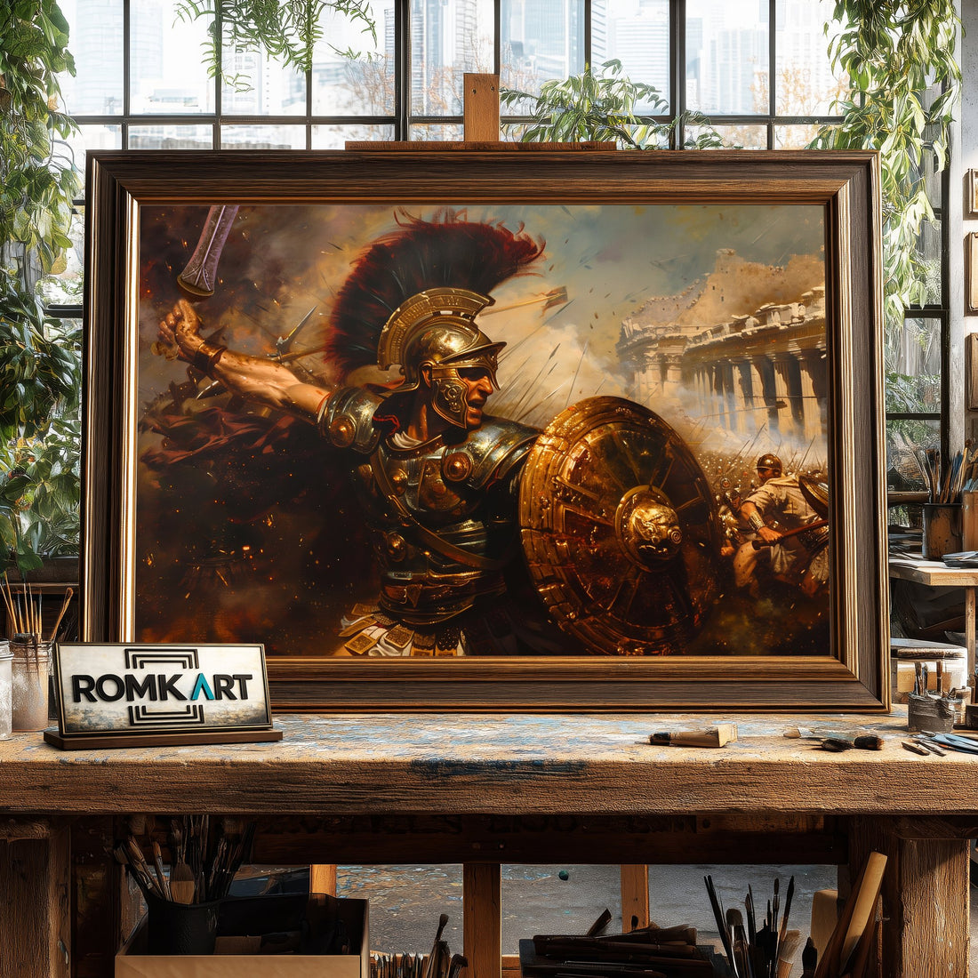 Roman Centurion hand-painted oil painting on canvas