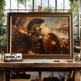 Roman Centurion Historical Oil Painting - image 2