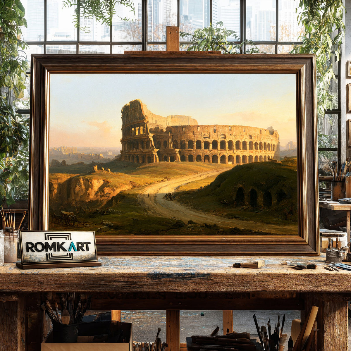 Roman Colosseum 18th Historical Oil Painting - image 2