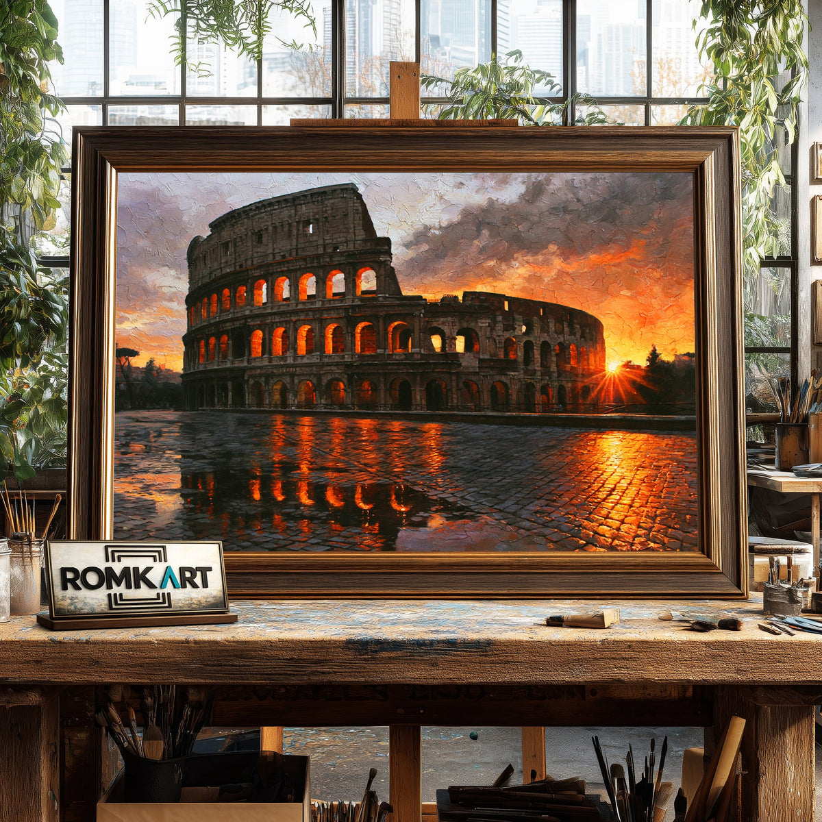 Roman Colosseum Historical Oil Painting - image 2
